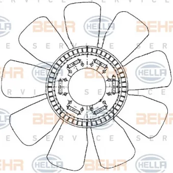 BEHR HELLA SERVICE 8MV 376 907-631 - Roue du souffleur, refroidissementdu moteur