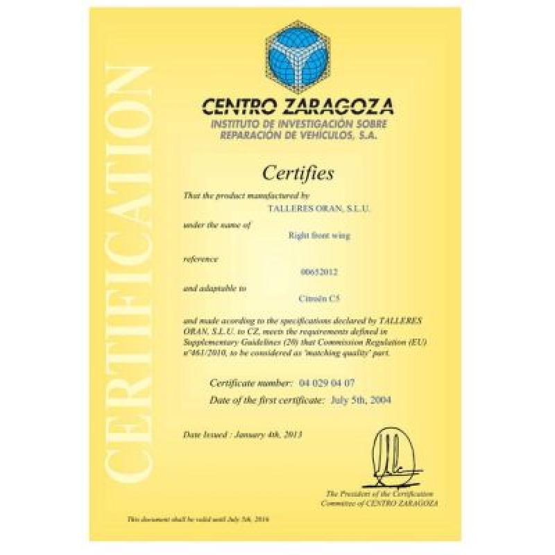 Aile avant droit BLIC 6504-04-0524312Q - Visuel 1