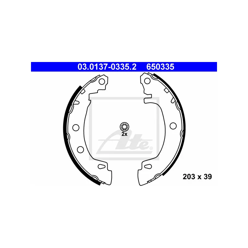 Jeu de mâchoires de frein ATE 03.0137-0335.2 - Visuel 1