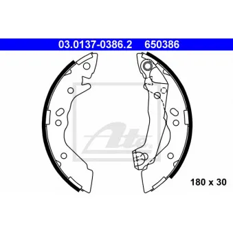 Jeu de mâchoires de frein ATE OEM 5830502A10