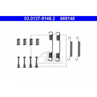 Kit d'accessoires, mâchoires de frein de stationnement ATE 03.0137-9148.2