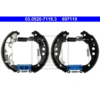 Kit de freins arrière (prémontés) ATE 03.0520-7119.3