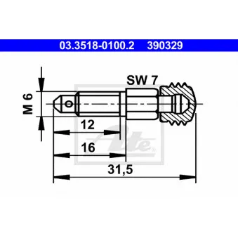 ATE 03.3518-0100.2 - Soupape/vis de purge d'air