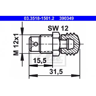 Soupape/vis de purge d'air ATE OEM 8284000027