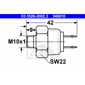 Interrupteur des feux de freins ATE 03.3526-2002.3 pour DAF F 2200 1.6 D - 50cv
