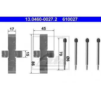 Kit d'accessoires, plaquette de frein à disque METZGER 109-0903