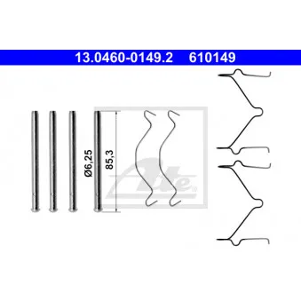 Kit d'accessoires, plaquette de frein à disque ATE 13.0460-0149.2
