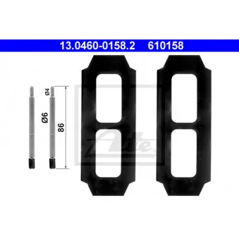 Kit d'accessoires, plaquette de frein à disque ATE 13.0460-0158.2 pour MERCEDES-BENZ T2/LN1 510 - 105cv