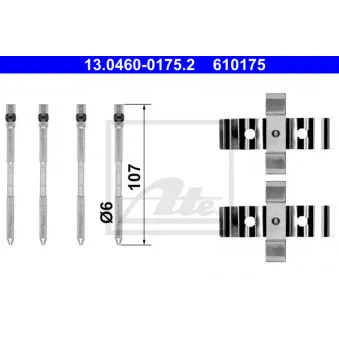 ATE 13.0460-0175.2 - Kit d'accessoires, plaquette de frein à disque