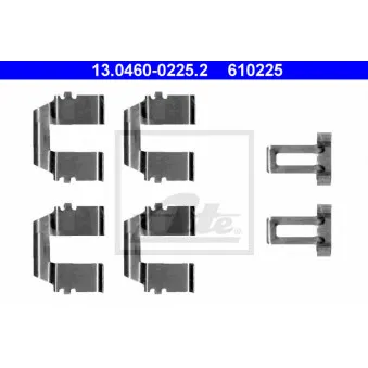 Kit d'accessoires, plaquette de frein à disque ATE 13.0460-0225.2 pour VOLKSWAGEN TRANSPORTER - COMBI 1.9 D - 61cv