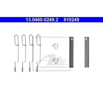 ATE 13.0460-0249.2 - Kit d'accessoires, plaquette de frein à disque