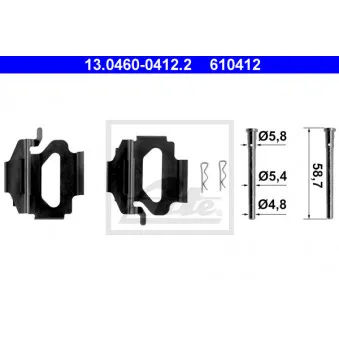 Kit d'accessoires, plaquette de frein à disque METZGER 109-1101