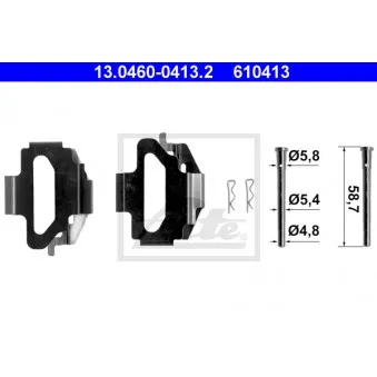 Kit d'accessoires, plaquette de frein à disque METZGER 109-1101