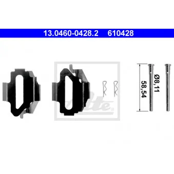 Kit d'accessoires, plaquette de frein à disque ATE 13.0460-0428.2