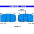 ATE 13.0460-2824.2 - Jeu de 4 plaquettes de frein avant