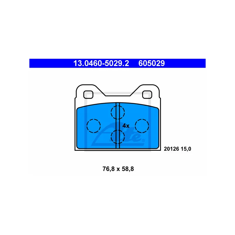 Jeu de 4 plaquettes de frein avant ATE 13.0460-5029.2 - Visuel 1