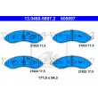 ATE 13.0460-5897.2 - Jeu de 4 plaquettes de frein avant