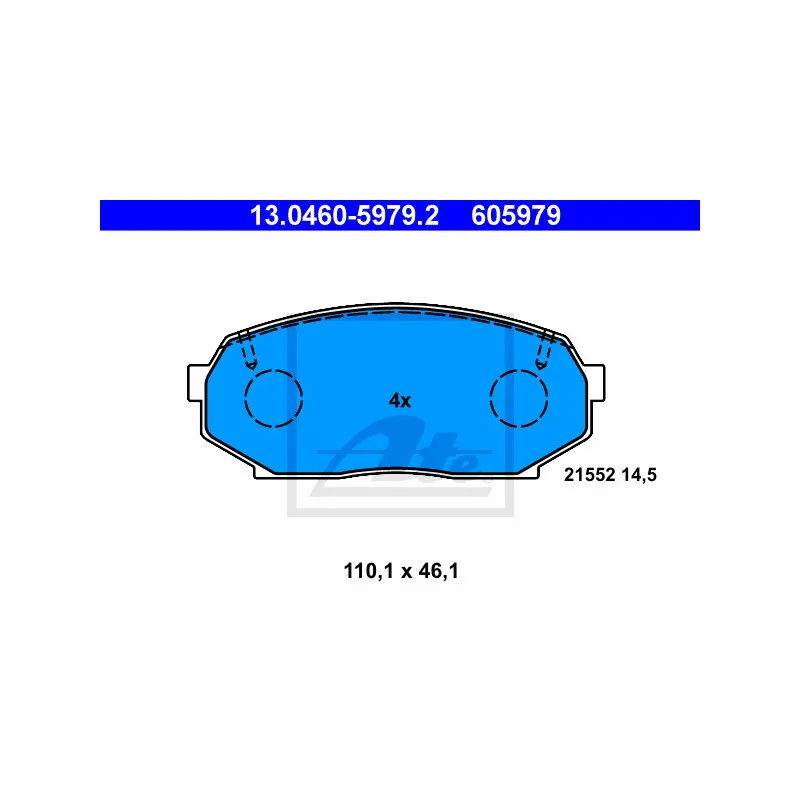 Jeu de 4 plaquettes de frein avant ATE 13.0460-5979.2 - Visuel 1