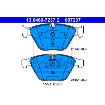 Jeu de 4 plaquettes de frein avant ATE OEM 34116783542