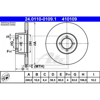 Jeu de 2 disques de frein avant ATE 24.0110-0109.1