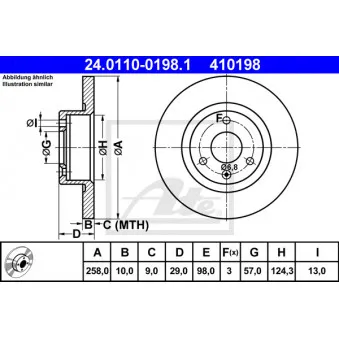 Jeu de 2 disques de frein avant ATE OEM 95669226