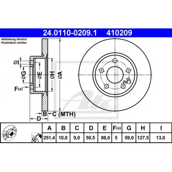 Jeu de 2 disques de frein arrière BLUE PRINT ADL144320