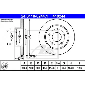 Jeu de 2 disques de frein arrière ATE OEM 4320688E03
