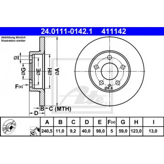 Jeu de 2 disques de frein arrière ATE OEM 71739571