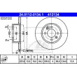 ATE 24.0112-0134.1 - Jeu de 2 disques de frein arrière