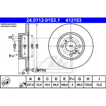 Jeu de 2 disques de frein avant ATE OEM 4700711