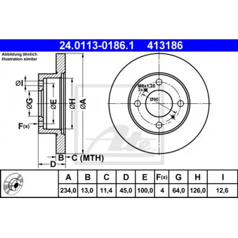 Jeu de 2 disques de frein avant ATE OEM MB699281