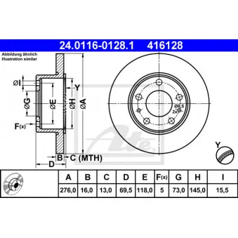 Jeu de 2 disques de frein arrière ATE OEM 2994066