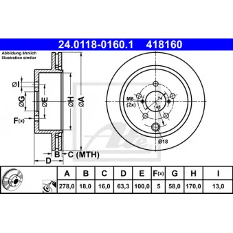 Jeu de 2 disques de frein arrière ATE OEM 26700SG000