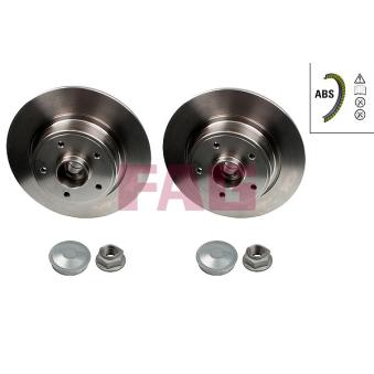 Jeu de 2 disques de frein arrière FAG OEM 8200655249