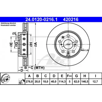 Jeu de 2 disques de frein avant ATE OEM 5531157K01