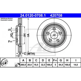 Jeu de 2 disques de frein arrière ATE OEM XR827087