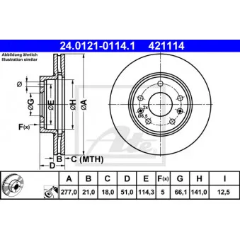 Jeu de 2 disques de frein avant ATE OEM SDB101070
