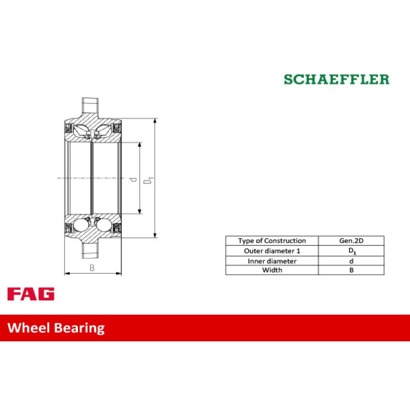 Roulement de roue arrière FAG 713 6682 90 - Visuel 1
