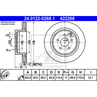 Jeu de 2 disques de frein arrière ATE OEM 43206CD005 Jeu de 2 disques de frein arrière ATE OEM 43206CD005