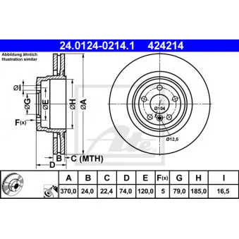 Jeu de 2 disques de frein arrière ATE OEM 34216765891