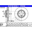 ATE 24.0130-0235.1 - Jeu de 2 disques de frein avant