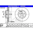 ATE 24.0132-0101.1 - Jeu de 2 disques de frein avant