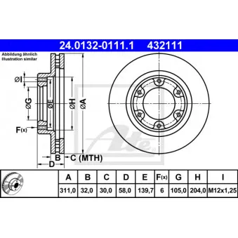 Jeu de 2 disques de frein avant ATE 24.0132-0111.1