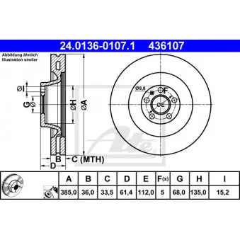 Jeu de 2 disques de frein avant ATE OEM 4F0615301J