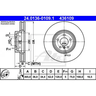Jeu de 2 disques de frein avant ATE OEM 34116771982