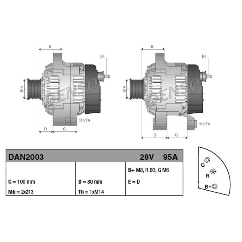 Alternateur DENSO DAN2003 - Visuel 2