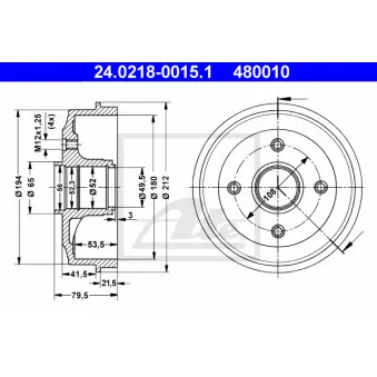 Tambour de frein ATE OEM 424730