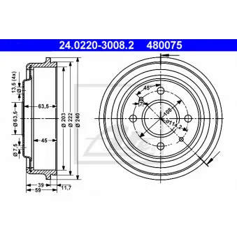 Tambour de frein ATE OEM 6192490