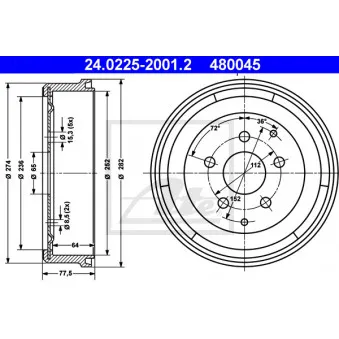 Tambour de frein ATE OEM 211609615