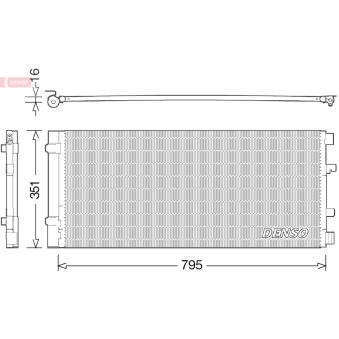 Condenseur, climatisation DENSO DCN23037 pour NISSAN QASHQAI +2 2.3 dCi 110 FWD - 110cv
